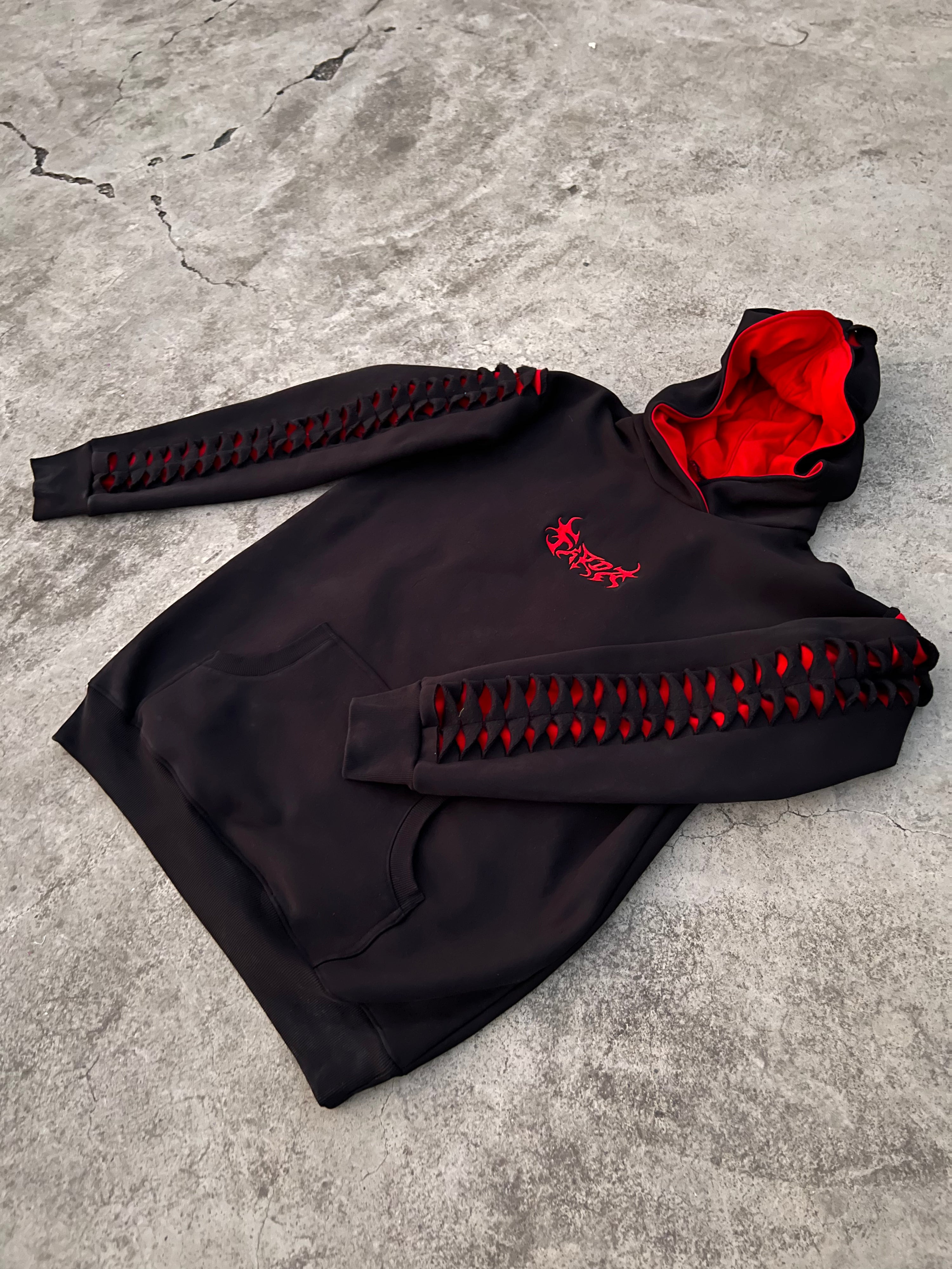 1.1 EXO HOODIE: BLACK/RED