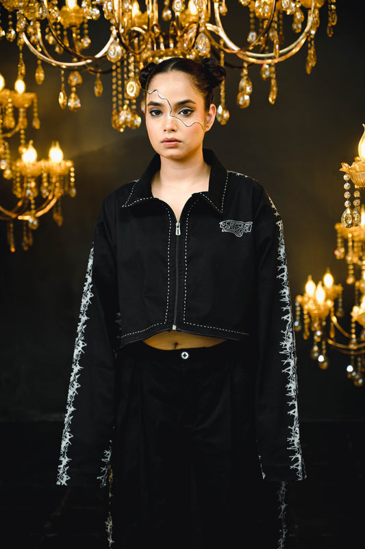 IZORA CROP JACKET: VOID [UNISEX]