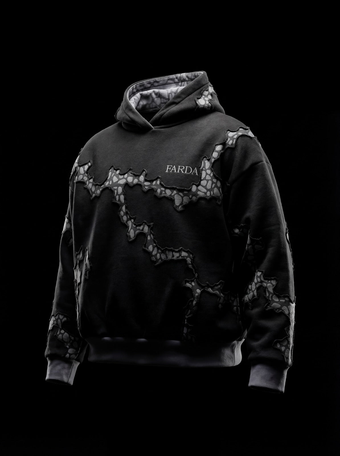 CHASM HOODIE: BLACK SNOWFLAKE (UNISEX)