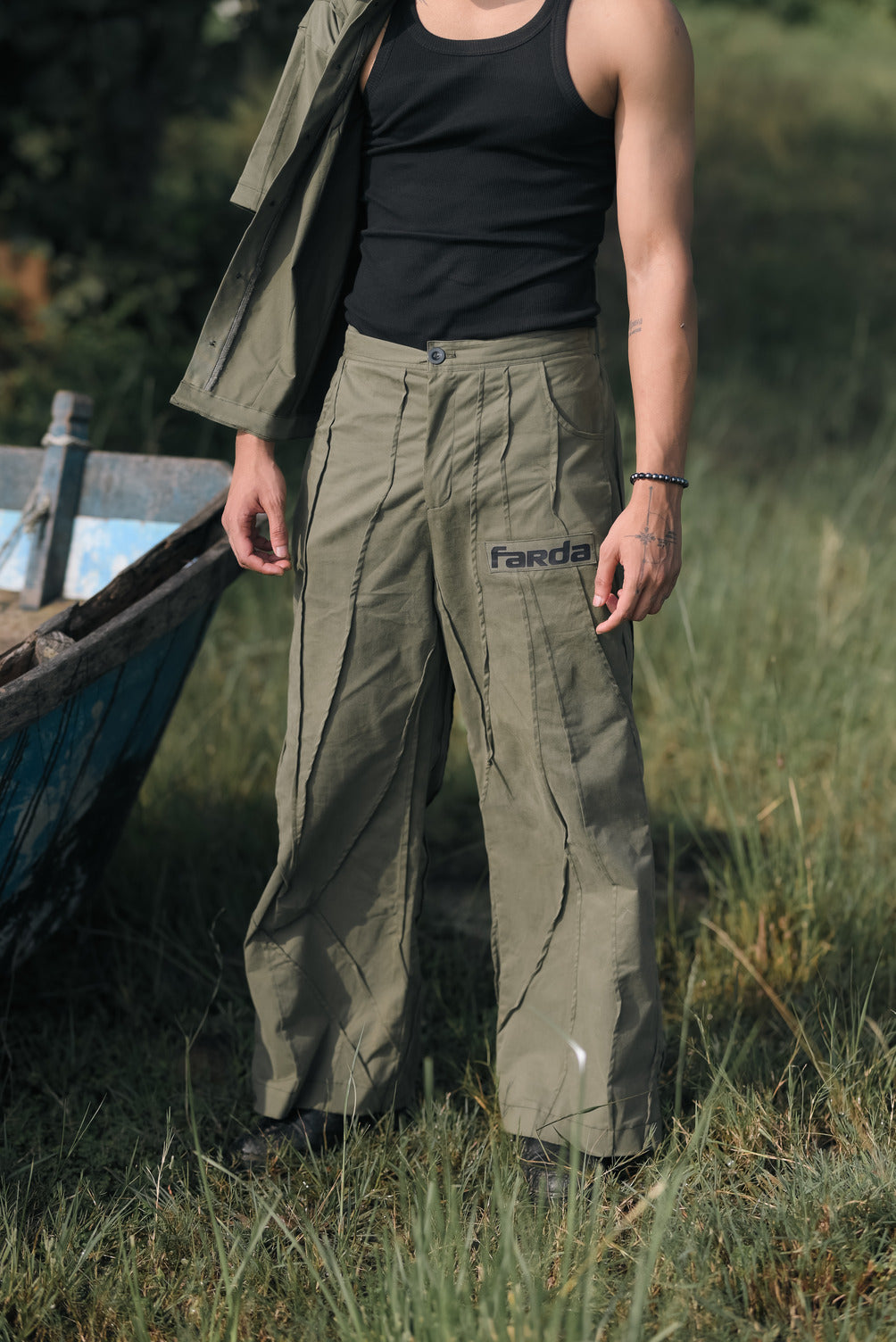 ASTRA TROUSERS: OLIVE GREEN