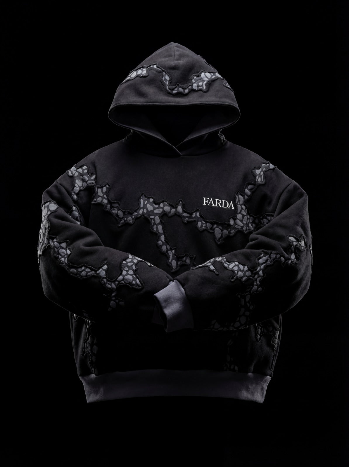 CHASM HOODIE: BLACK SNOWFLAKE (UNISEX)