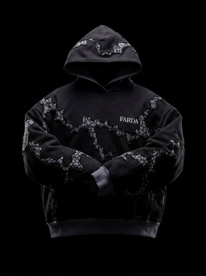 CHASM HOODIE: BLACK SNOWFLAKE (UNISEX)