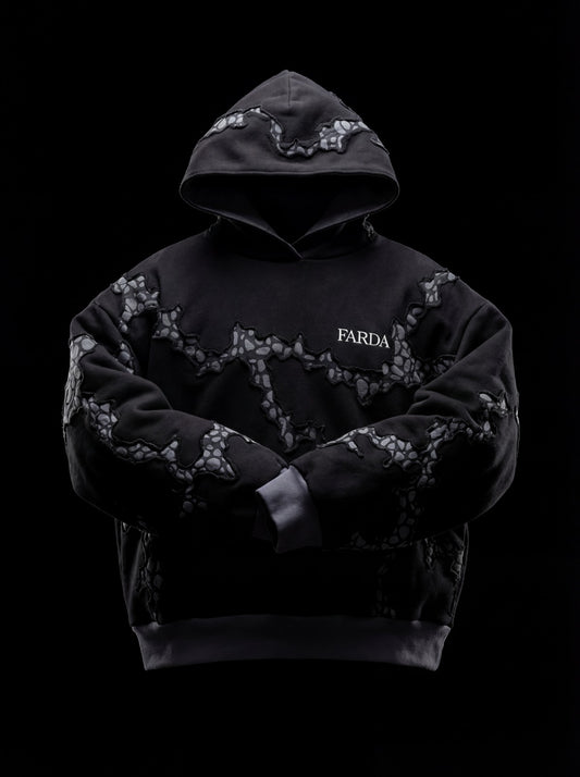 CHASM HOODIE: BLACK SNOWFLAKE (UNISEX)