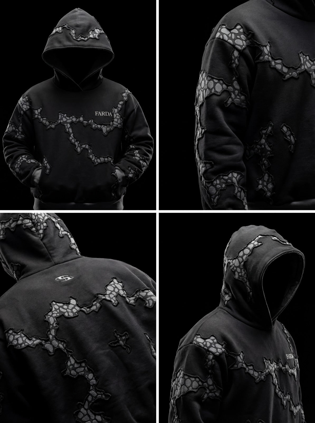 CHASM HOODIE: BLACK SNOWFLAKE (UNISEX)