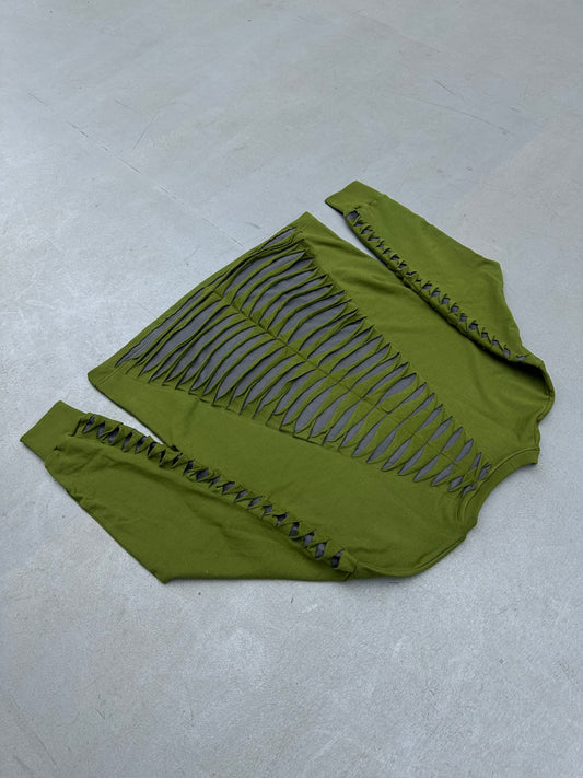 EXO SWEATSHIRT: OLIVE GREEN/GRAY