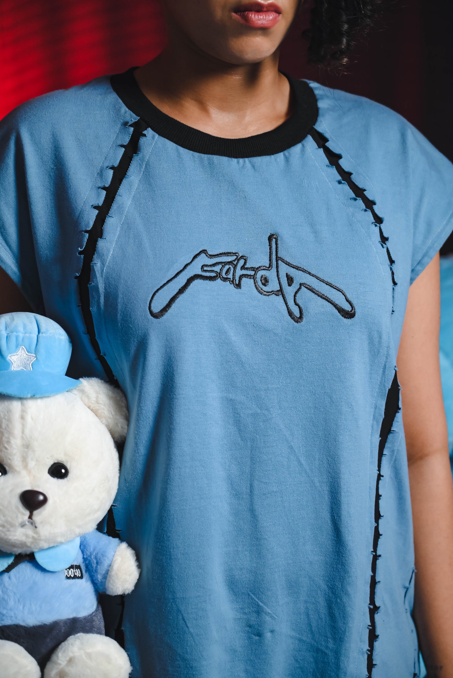 ERYX SLEEVELESS TEE: POWDER BLUE [UNISEX]