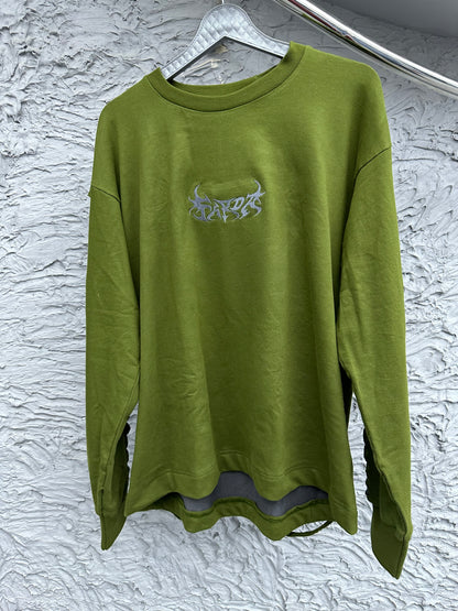 EXO SWEATSHIRT: OLIVE GREEN/GRAY