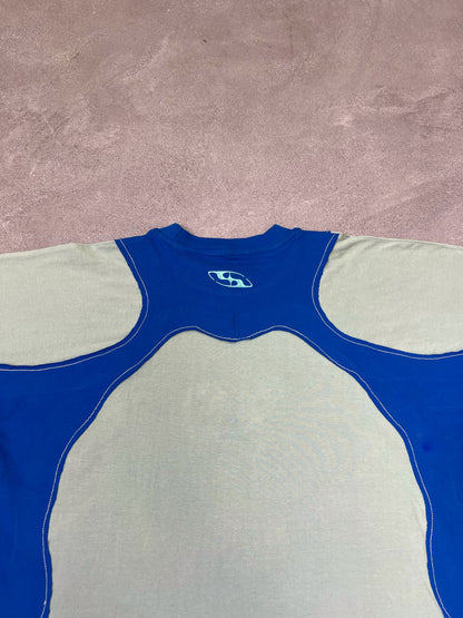 COUPLET TEE: MINT/ROYAL BLUE