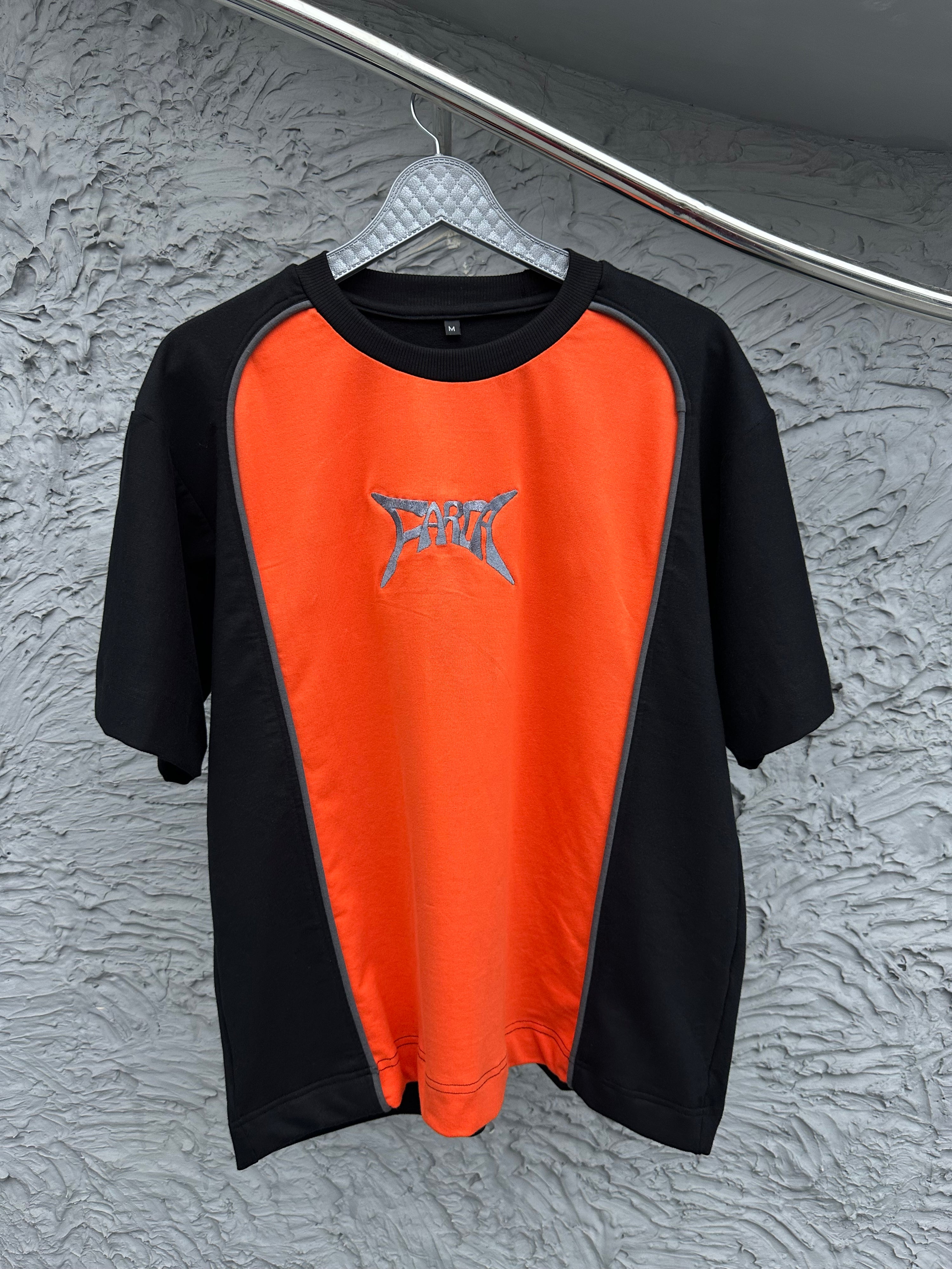 ECHOR TEE: ORANGE/GRAY/BLACK