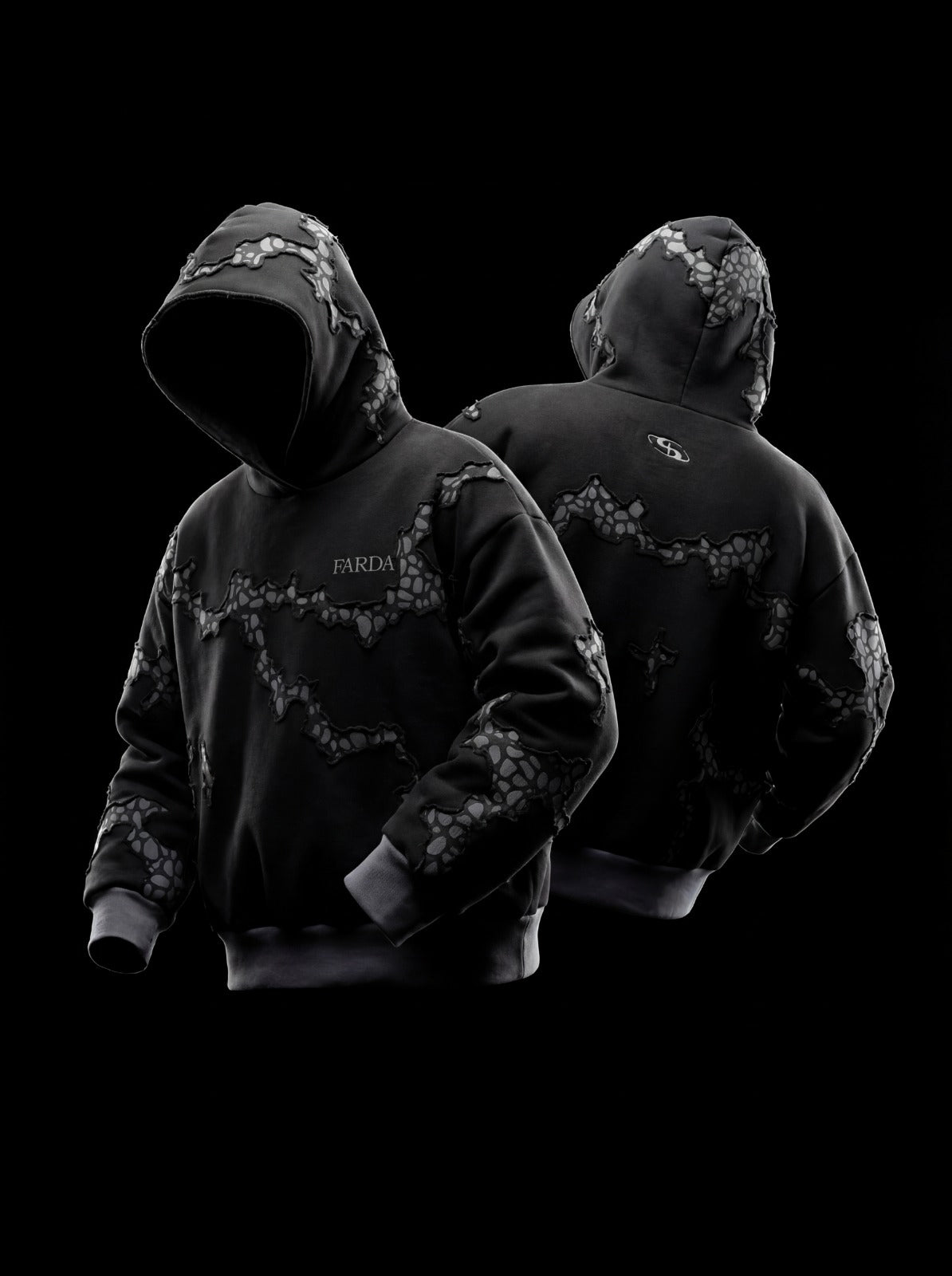 CHASM HOODIE: BLACK SNOWFLAKE (UNISEX)