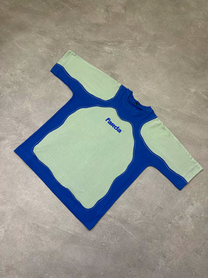 COUPLET TEE: MINT/ROYAL BLUE
