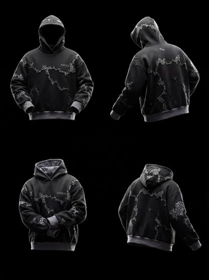 CHASM HOODIE: BLACK SNOWFLAKE (UNISEX)