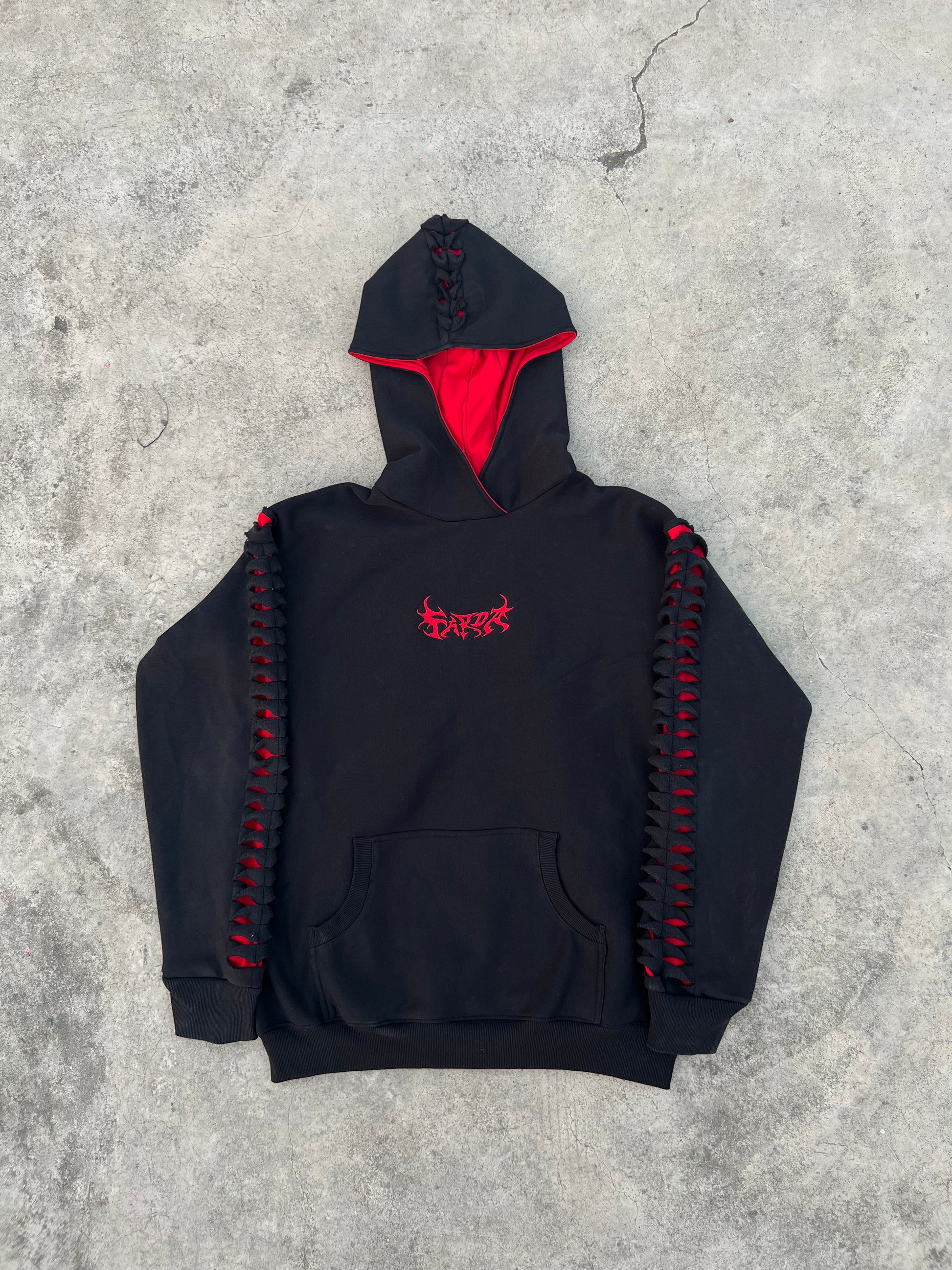 Revenge hoodie 2025 black red