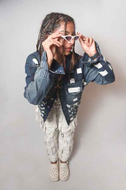 FUCK YOU PIXELETED CUT AND SEW JACKET