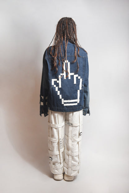 FUCK YOU PIXELETED CUT AND SEW JACKET