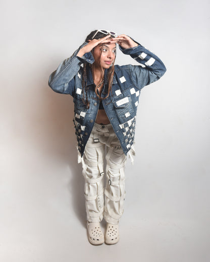 FUCK YOU PIXELETED CUT AND SEW JACKET